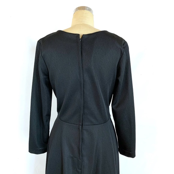 Vintage 70s Maxi Dress Rhinestones Polyester Large - Picture 4 of 8